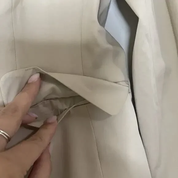 ANN TAYLOR Tan khaki double button blazer lightweight jacket size 0 petite - Picture 5 of 6